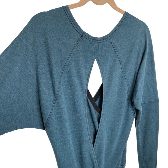 Free People Beach Teal Faux Wrap Open Back Top, One Body - Picture 4 of 9